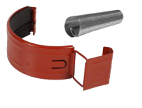 Соединитель желоба в комплекте, сталь, d-125 мм, красный, Aquasystem