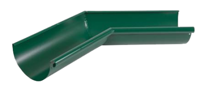 Детальное фото угол желоба внутренний 135 гр, сталь, d-125 мм, зеленый, aquasystem